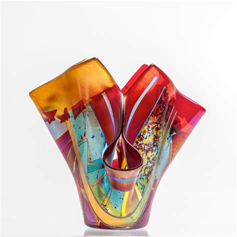 Kashmir By Varda Avnisan This Vivid Fused Glass Sculpture Is Made With Striking Pre Designed
