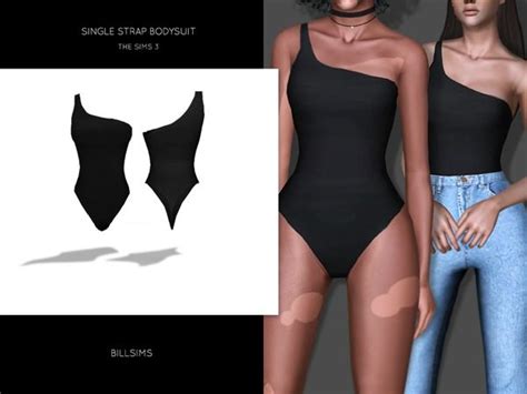 Bill Sims Single Strap Bodysuit Sims Sims 4 Clothing Sims 4 Mods Clothes
