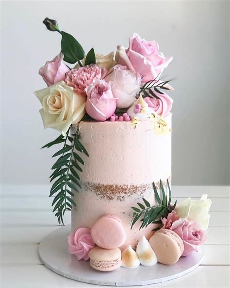 Best Images Pink Flower Cake Decorations Stripes N Flowers Cake