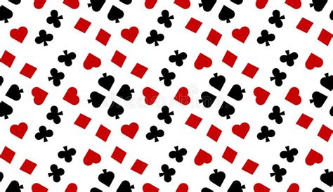 Seamless Pattern With Playing Card Suits Hearts Spades Diamonds