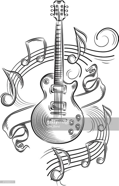 Rock Styled Music Design Layered Vector Artwork Music Notes Drawing