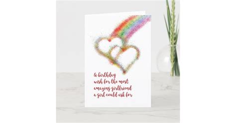 Lesbian Birthday Wish For Girlfriend Hearts Card