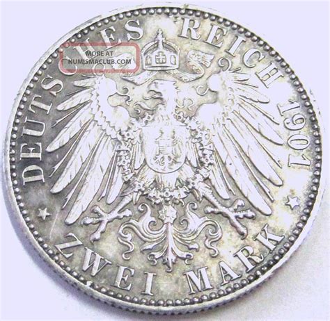Rare 1901 Prussian Silver Coin 200 Yrs Monarchy Emperor In Eagle