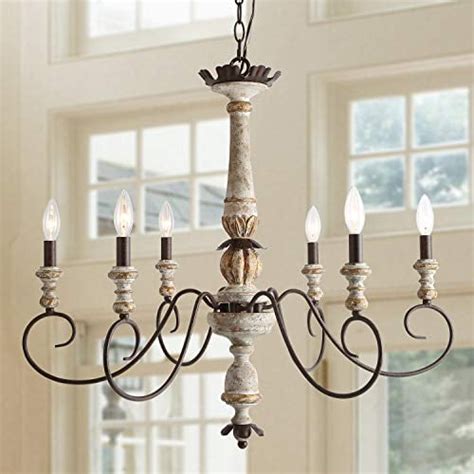 Laluz 6 Lights French Country Shabby Chic Chandelier With Cloud Arms In