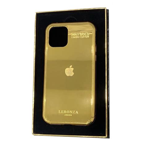 24k Gold Plain Iphone 14 Pro And 14 Pro Max Case Leronza