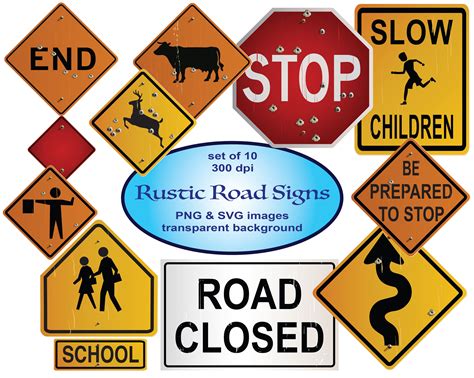 Rustic Road Signs Clipart Svg Clipart Construction Clip Art Highway