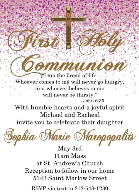First Holy Communion Invitation For Boys With A Watercolor Cross Modern