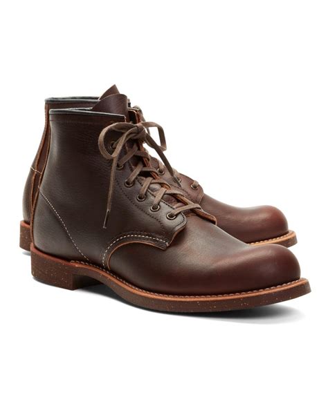 brooks brothers red wing for 4522 brown pebble leather boots for men lyst