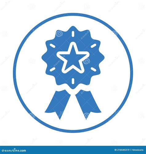 Achievement Award Best Quality Ribbon Icon Blue Color Vector Design