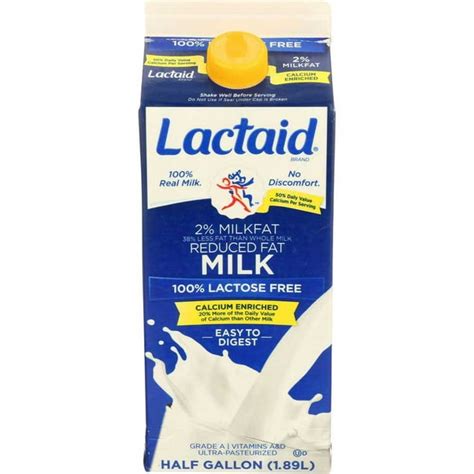 Lactaid 100 Percent Lactose Free Reducted Fat Calcium Enriched Milk 64