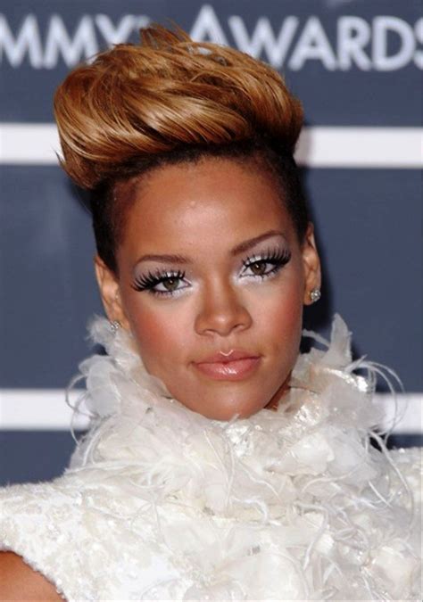 Rihanna Elegant High Quiff Hairstyle Hairstyles Ideas Rihanna Elegant