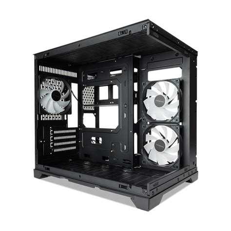 Tecware Vxn Evo Dual Chamber Matx Case Black Tempered Glass Front