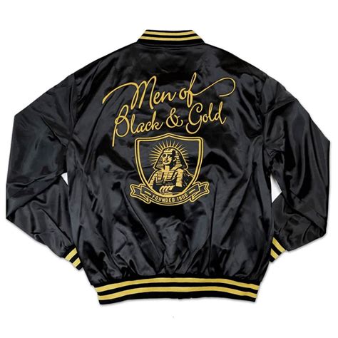 Satin Full Snap Black And Gold Alpha Phi Alpha Jacket