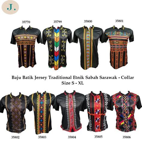 Das waty 4 years ago. Baju batik jersey traditional etnik sabah sarawak-Collar ...