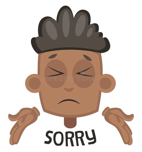Boy Showing Sorry Sign Illustration Vector Stock Vector