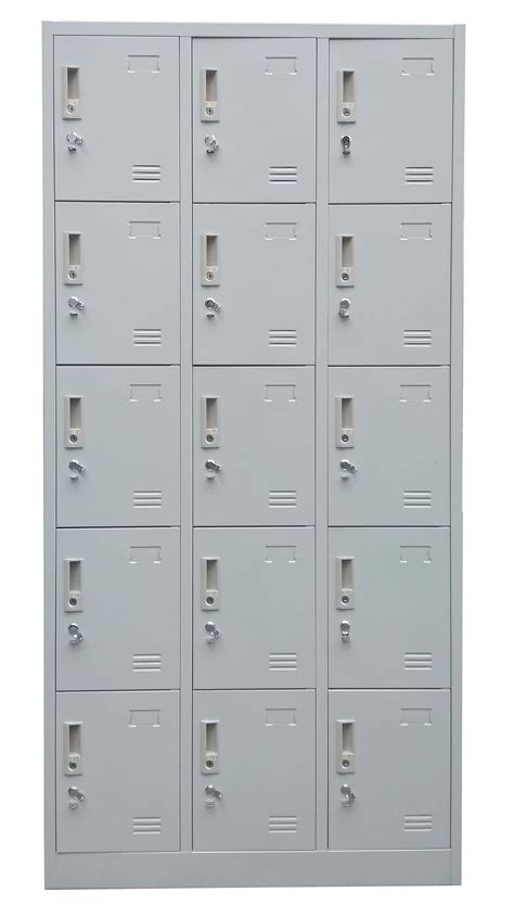 15 Door Metal Locker Cabinet With Padlock Hasp And Name Plate Light G