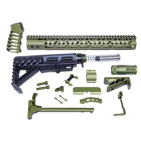 Ar 15 Green Anodized Full Rifle Parts Kit Veriforce Tactical