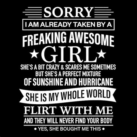 Sorry I Am Already Taken By An A Freaking Awesome Fiance Shirt Etsy