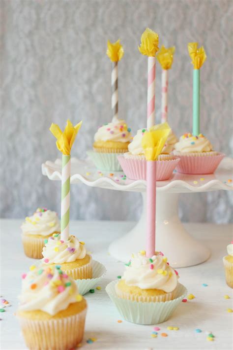 Icing Designs Diy Paper Straw Birthday Candle Cupcake Toppers
