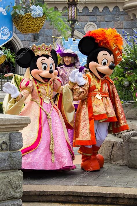 Minnie And Mickey Mouse During Disneyland Pariss Show Stock