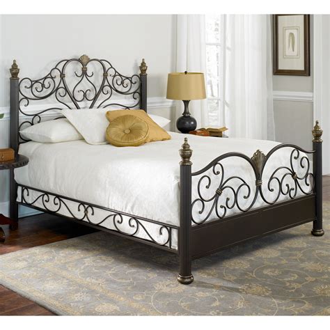 Elegance Iron Bed Ornate Victorian Design Glided Truffle Finish