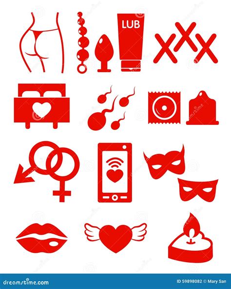 Vector Set Of Sex Shop Icons Stock Vector Illustration Of Candle Sperm 59898082