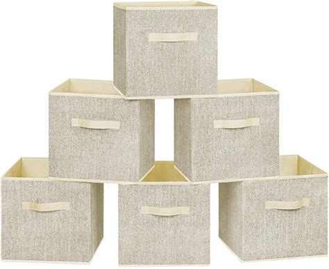 13x13 Large Storage Cubes 6 Pack Collapsible Storage Bins With Dual