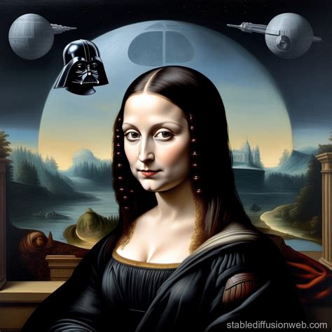 Renaissance Oil Painting Of Mona Lisa As A Shiny Darth Vader Prompts