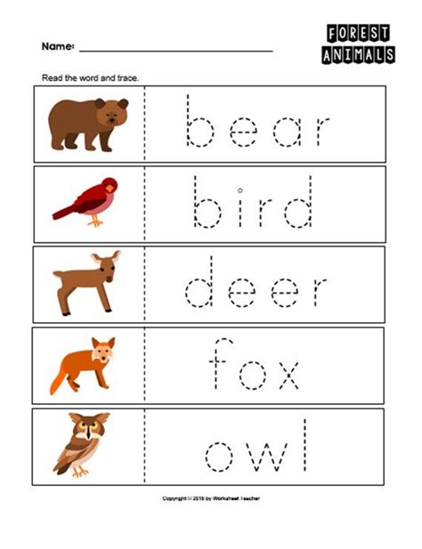 Forest Animals Worksheet Pre K Songs And Rhymes Zac Sheet