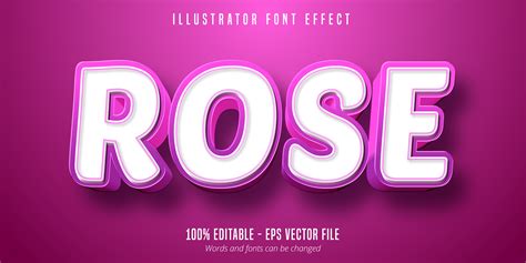 Rose Pink Style Font Effect 1103054 Vector Art At Vecteezy