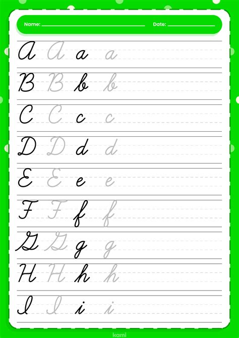Cursive Handwriting Worksheet For Teachers Perfect For Grades 1st