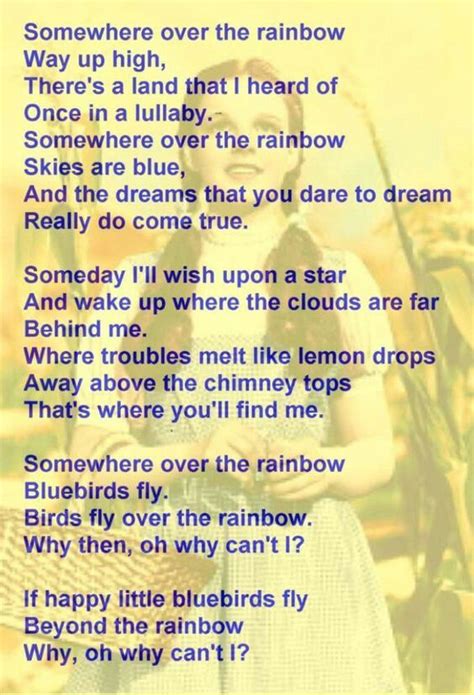 Lyric To Somewhere Over The Rainbow Lyricsa