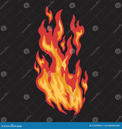 Spurts Of Flame Emblem Colorful Stock Vector Illustration Of Fire