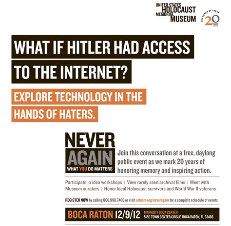 Holocaust Museum Plans Call To Action For 20th Anniversary Campaign