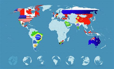 Map Of The World With Countries Flags Map Of World