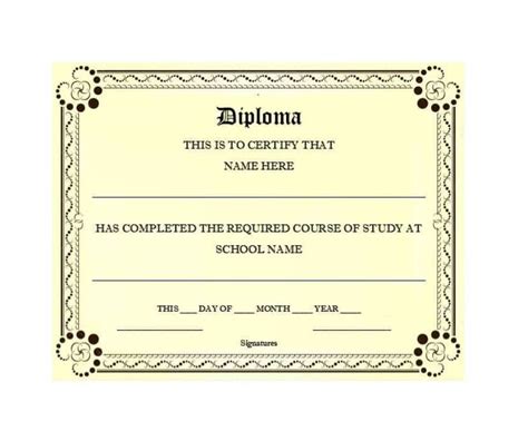 Free Printable Diploma Template 30 Real And Fake Diploma Templates High