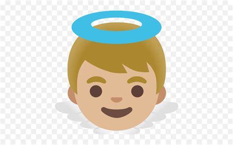 Baby Angel Medium Light Skin Tone Emoji Boy Face Cartoon Pngskin