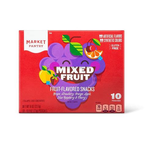 Mixed Fruit Flavored Snacks 10ct Market Pantry 10 Ct Shipt