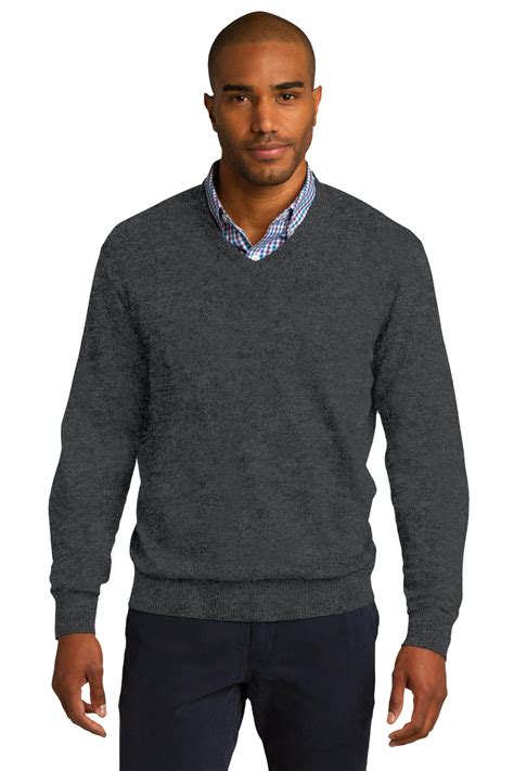 Port Authority Embroidered Mens V Neck Sweater Queensboro