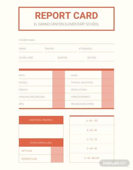 Free Summer Report Card Template Download 154 Reports In Illustrator
