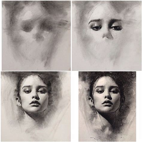 Stages Of Charcoal Portrait Drawing General To Specific Approach By Casey Baugh
