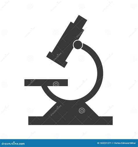 Icono De Microscopio Negro En Blanco Ilustración del Vector