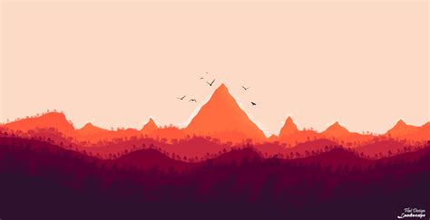 Silhouette Of Mountains Firewatch Digital Art Photoshop Landscape