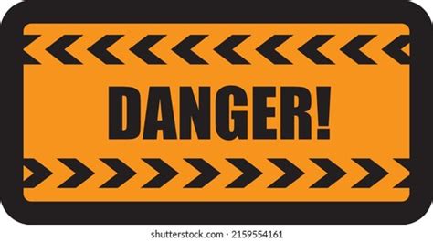 Danger Orange Rectangle Sign Warning Stock Vector Royalty Free