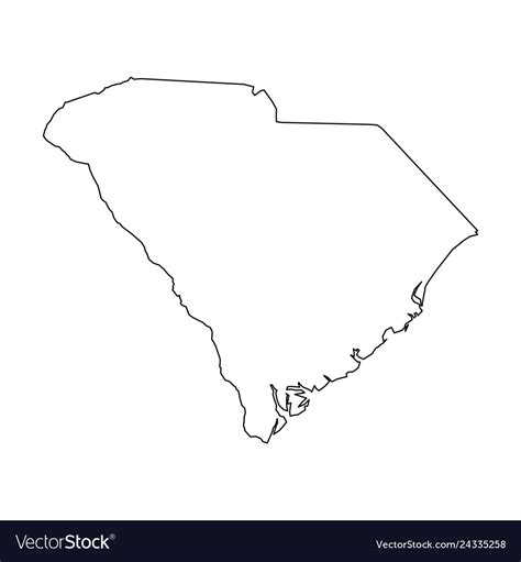 South Carolina State Of Usa Solid Black Outline Vector Image