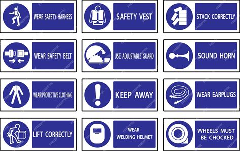Premium Vector Mandatory Signs Construction Health And Safety Sign