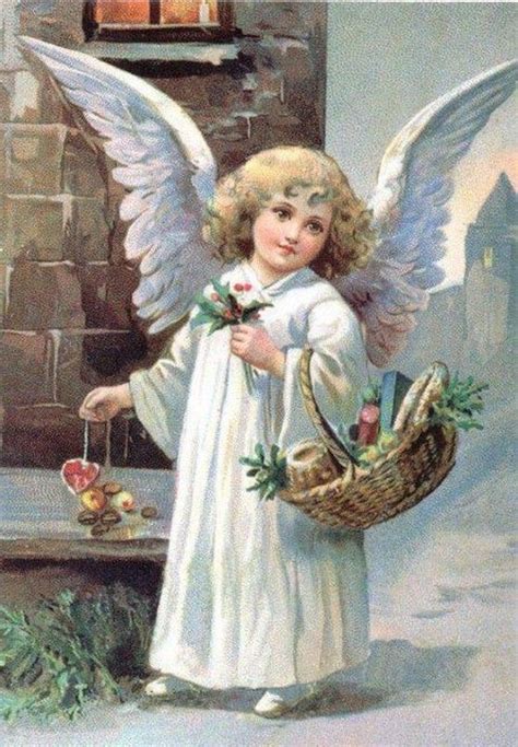 Old Christmas Post Сards — 555x800 Angel Art Victorian Angels
