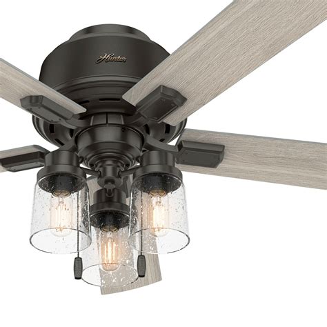 Hunter Fan 52 Inch Low Profile Noble Bronze Indoor Ceiling Fan With