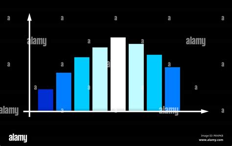 A Businesslike 3d Rendering Of A Symmetrical Bar Graph With Blue