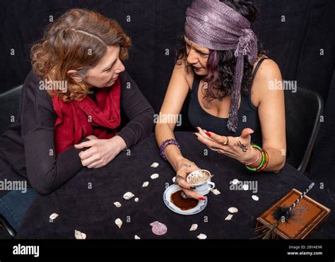 Turkish Coffee And Fortune Telling Lady Visit A Fortune Teller Stock